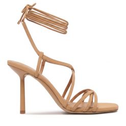 Sandały Aldo. Brązowe sandały damskie ALDO, bez wzorów, bez obcasa, na szpilce, bez zapięcia. Za 399.99 zł.