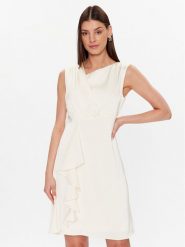 DKNY Sukienka koktajlowa DD2K2383 Écru Regular Fit. Sukienki damskie DKNY, bez wzorów, z syntetyku, wizytowe, bez ramiączek. Za 529.99 zł.