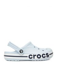 Crocs Klapki WB-BAYABAND CLOG 205089-4JQ Niebieski. Niebieskie klapki damskie Crocs, bez wzorów, z tworzywa sztucznego, bez obcasa, bez zapięcia. Za 229.99 zł.