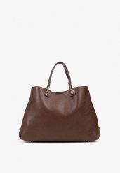 Brązowa Dwukomorowa Torebka Typu Shopper Ozdobiona Metalicznymi Aplikacjami Adorrive. Brązowe shopper bag Born2be, z aplikacjami, z jeansu, bez dodatków. Za 169.99 zł.