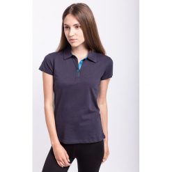 Koszulka polo damska TSD050z - granatowy. Niebieskie koszulki sportowe damskie 4F, z bawełny. W wyprzedaży za 39.99 zł.