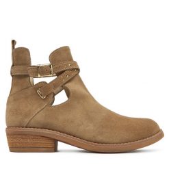 Botki TWINSET. Brązowe botki damskie Twinset, bez obcasa, na płaskiej podeszwie, bez zapięcia. Za 889.99 zł.