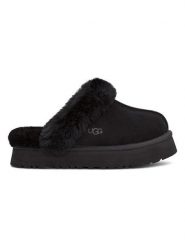UGG Kapcie "Disquette" w kolorze czarnym ze skóry jagnięcej rozmiar: 38. Czarne kapcie damskie Ugg, ze skóry. Za 506.32 zł.