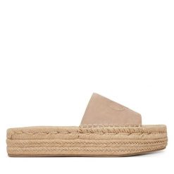 Espadryle Calvin Klein. Brązowe espadryle damskie Calvin Klein, bez wzorów, bez obcasa. Za 449.99 zł.