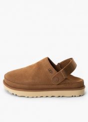 UGG Goldenstar Clog Klapki damskie. Brązowe klapki damskie Ugg, bez wzorów, bez obcasa, bez zapięcia. Za 589.99 zł.