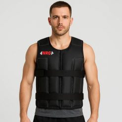 Kamizelka obciążeniowa - Czarna - 18 kg - Regulowana. Czarne kamizelki damskie NRG WELLNESS, uniwersalny, bez wzorów, bez kaptura. Za 314.80 zł.