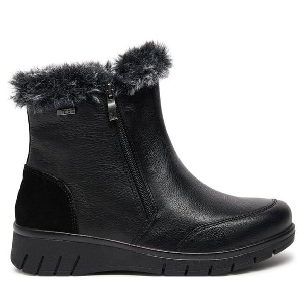 Botki Caprice. Czarne botki damskie Caprice, bez obcasa, na płaskiej podeszwie, bez zapięcia. Za 509.99 zł.