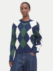 Guess Sweter W6BR48 Z1447 Granatowy Regular Fit. Niebieskie swetry klasyczne damskie Guess, s, z syntetyku, bez kołnierzyka. Za 524.99 zł.