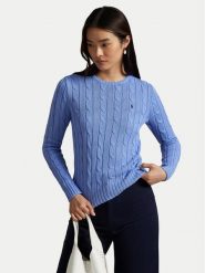 Polo Ralph Lauren Sweter 211971869009 Niebieski Slim Fit. Niebieskie swetry klasyczne damskie Polo Ralph Lauren, s, bez kołnierzyka. Za 949.99 zł.