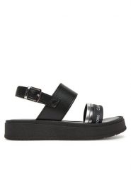 Calvin Klein Jeans Sandały V4A2-82053-0371X M Czarny. Czarne sandały dziewczęce Calvin Klein Jeans, z jeansu, bez obcasa, bez zapięcia. Za 279.99 zł.
