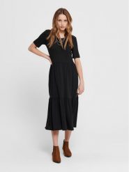 JDY Sukienka codzienna Dalila 15195291 Czarny Loose Fit. Czarne sukienki damskie JDY, bez wzorów, z syntetyku, bez ramiączek. Za 69.99 zł.
