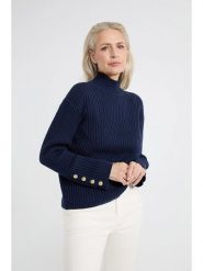 Josephine & Co Sweter "Aisha" w kolorze granatowym rozmiar: L. Niebieskie swetry klasyczne damskie Josephine & Co, l, z wełny, bez kołnierzyka. Za 241.56 zł.