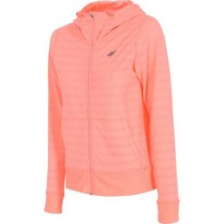 Bluza treningowa damska BLDF002 - koral. Brązowe bluzy damskie 4F, z dzianiny. W wyprzedaży za 169.99 zł.