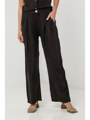 Lin Passion Lniane spodnie w kolorze czarnym rozmiar: 34/36. Czarne spodnie materiałowe damskie Lin Passion, bez wzorów, ze lnu. Za 143.99 zł.