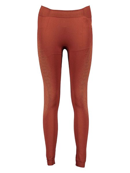 Odlo Legginsy sportowe w kolorze czerwonym rozmiar: XL. Czerwone legginsy damskie ODLO, xl, bez wzorów, z materiału, outdoorowe. Za 100.75 zł.