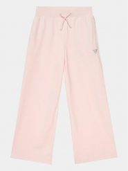 Guess Spodnie dresowe J4RQ16 KBXI2 Różowy Wide Leg. Czerwone spodnie dresowe dziewczęce Guess, z aplikacjami, z dresówki. Za 289.99 zł.