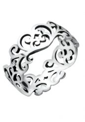 Elli Damski ornamentowy wycięty liść w srebrze 925 Sterling Silver Pierścionki 1 ct. Szare pierścionki damskie Elli, srebrne. Za 228.64 zł.