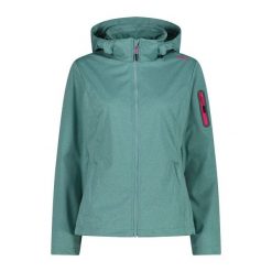 Damska kurtka turystyczna z kapturem CMP. Zielone kurtki sportowe damskie CMP, xs, bez wzorów, z softshellu, z kapturem. Za 411.25 zł.