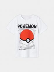 NAME IT T-Shirt POKEMON 13230851 Biały Regular Fit. Białe t-shirty i koszulki chłopięce Name it, bez wzorów, z bawełny, bez kołnierzyka, bez ramiączek. Za 69.99 zł.