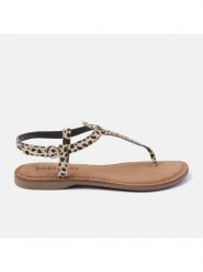 Lazamani Skórzane sandały w kolorze beżowo-brązowym rozmiar: 40. Brązowe sandały damskie Lazamani, bez wzorów, z otwartym noskiem, bez obcasa, bez zapięcia. Za 150.02 zł.