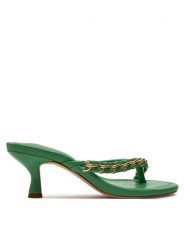 Jenny Fairy Japonki LS5730-04C Zielony. Zielone klapki damskie Jenny Fairy, bez wzorów, ze skóry, bez obcasa, bez zapięcia. Za 169.99 zł.