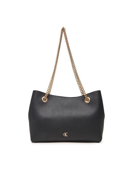 Calvin Klein Torebka Minimal Monogram Shoulder Bag Wi LV04F3205G Czarny. Czarne torebki wieczorowe damskie Calvin Klein, bez wzorów, z materiału, bez dodatków. Za 299.99 zł.