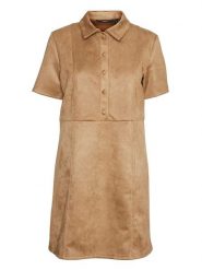Vero Moda Sukienka w kolorze jasnobrązowym rozmiar: M. Brązowe sukienki damskie Vero Moda, bez wzorów, z poliesteru, bez ramiączek. Za 61.46 zł.