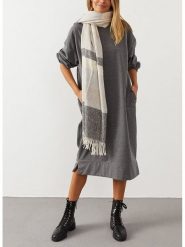 LA Angels Sukienka w kolorze szarym rozmiar: L. Szare sukienki damskie LA Angels, bez wzorów, bez ramiączek. Za 196.24 zł.