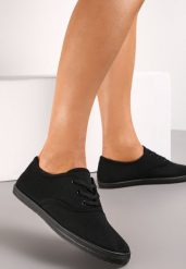 Czarne Sznurowane Tenisówki Przed Kostkę Calapse. Czarne obuwie sportowe damskie Renee, przed kostkę, bez zapięcia, tenisowe. Za 34.99 zł.