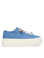 Tommy Jeans Sneakersy Tjw Flatform Sneaker Charms EN0EN02959 Niebieski. Niebieskie obuwie sportowe damskie Tommy Jeans, z jeansu, bez zapięcia. Za 409.99 zł.