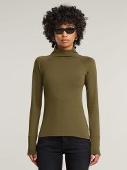 G-Star Koszulka w kolorze khaki rozmiar: XS. Brązowe koszulki damskie G-Star, xs, bez wzorów, z bawełny, bez kołnierzyka, bez ramiączek. Za 89.95 zł.