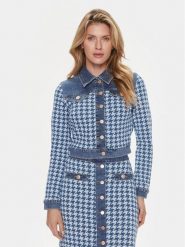 Guess Kurtka jeansowa Tweed W4RN55 D59L1 Niebieski Regular Fit. Niebieskie kurtki damskie Guess, l, z aplikacjami, z bawełny, bez kaptura. Za 799.99 zł.