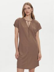 ONLY Sukienka codzienna Jany 15351683 Brązowy Relaxed Fit. Brązowe sukienki damskie Only, bez wzorów, z syntetyku, bez ramiączek. Za 99.99 zł.