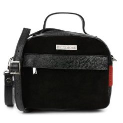 Kuferek czarny zamszowy Beltimore S80. Czarne kuferki damskie bez wzorów, ze skóry, zamszowe, bez dodatków. Za 289.99 zł.