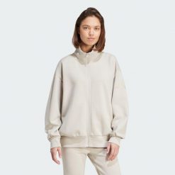 Bluza Soft Lux Loose Full-Zip. Czarne bluzy damskie Adidas, l, bez wzorów, bez kaptura. Za 349.00 zł.