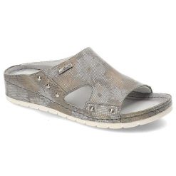 Szare Klapki Lemar Wygodne Buty Na Lato. Szare klapki damskie Lemar, z aplikacjami, ze skóry, bez obcasa, na koturnie, bez zapięcia. Za 129.00 zł.