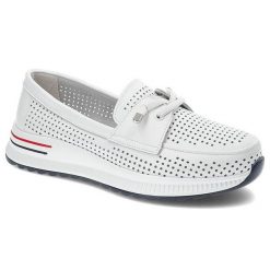 Białe Półbuty Artiker Lekkie Buty Damskie. Białe półbuty damskie Artiker, na wiosnę, z aplikacjami, ze skóry, bez obcasa, bez zapięcia. Za 209.00 zł.