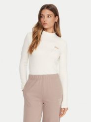 Guess Bluzka V5BP10 KCBF1 Écru Slim Fit. Bluzki damskie Guess, xs, z aplikacjami, z bawełny, bez kołnierzyka, bez ramiączek. Za 149.99 zł.