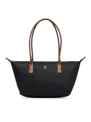 Tommy Hilfiger Torebka Popette East West Tote AW0AW19211 Czarny. Czarne shopper bag Tommy Hilfiger, z materiału, bez dodatków. Za 409.99 zł.