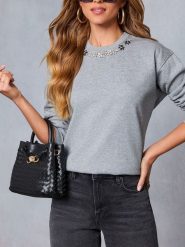 Milan Kiss Bluza w kolorze szarym rozmiar: S. Szare bluzy damskie Milan Kiss, s, bez wzorów, bez kaptura. Za 152.99 zł.