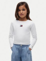 Tommy Hilfiger Bluzka KG0KG09065 Biały Regular Fit. Białe bluzki i koszule dziewczęce Tommy Hilfiger, bez wzorów, z bawełny, bez kołnierzyka, bez ramiączek. Za 189.99 zł.