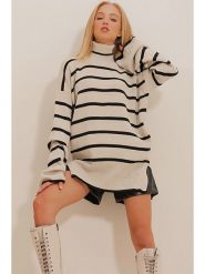Trend Alacati Sweter w kolorze beżowym rozmiar: onesize. Brązowe golfy damskie Trend Alacati, bez kołnierzyka. Za 84.01 zł.