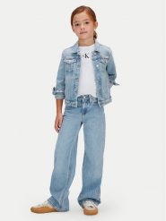Calvin Klein Jeansy LVCKSJC02G Niebieski Wide Leg. Niebieskie jeansy dziewczęce Calvin Klein, bez wzorów, z bawełny. Za 369.99 zł.