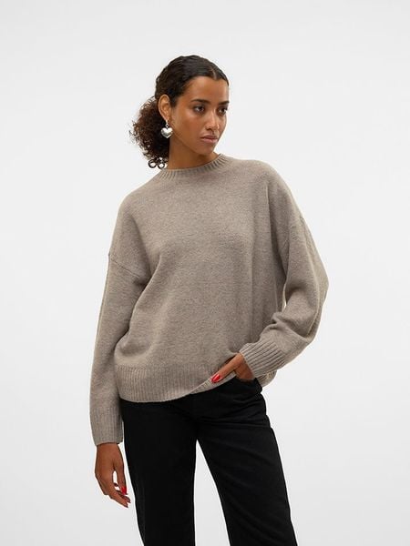 Vero Moda Sweter w kolorze szarobrązowym rozmiar: S. Brązowe swetry klasyczne damskie Vero Moda, s, z wełny, bez kołnierzyka. Za 83.42 zł.