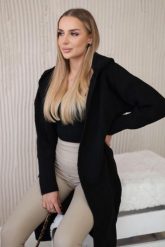 Sweter Kardigan z kapturem czarny. Czarne kardigany damskie KESI, l, bez wzorów, z lycry. Za 218.51 zł.