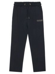 Guess Spodnie dresowe J5YQ17 KAV34 Czarny Regular Fit. Czarne spodnie dresowe dziewczęce Guess, z aplikacjami, z bawełny. Za 139.99 zł.