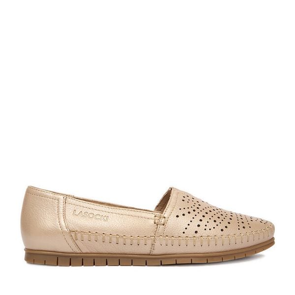 Półbuty Lasocki. Brązowe półbuty damskie Lasocki, bez wzorów, bez obcasa, na płaskiej podeszwie, bez zapięcia. Za 179.99 zł.