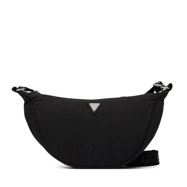 Torebka Guess. Czarne listonoszki damskie Guess, z aplikacjami, bez dodatków. Za 174.99 zł.