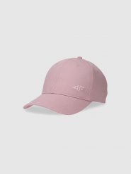 4F Czapka z daszkiem strapback uniseks - różowa S/M. Czerwone czapki z daszkiem damskie 4F, na lato, bez wzorów, z bawełny. W wyprzedaży za 39.99 zł.