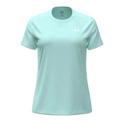 Koszulka damska Under Armour Tech SSC - Solid. Niebieskie bluzki damskie Under Armour, bez wzorów, sportowe, bez kołnierzyka, bez ramiączek. Za 84.99 zł.